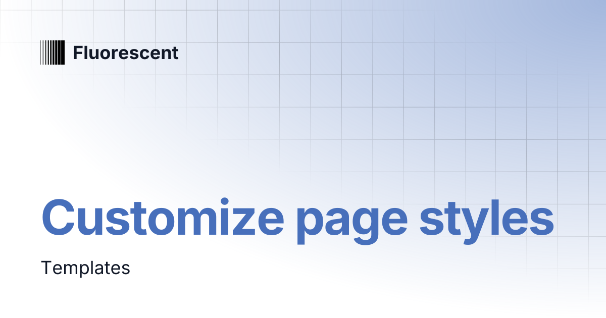 Customize page styles | Eclipse | Fluorescent