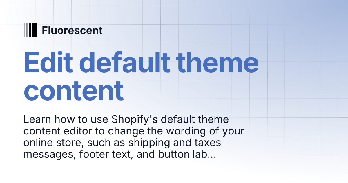 Edit default theme content | Eclipse | Fluorescent